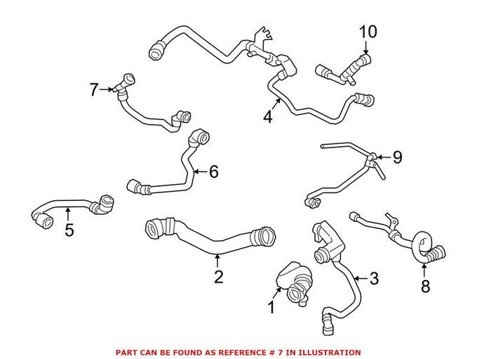 BMW Engine Coolant Hose - Center 17128602680